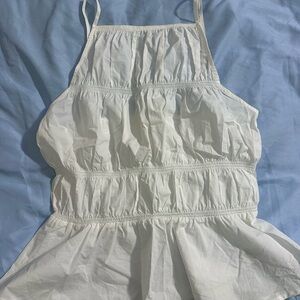 MICHAEL Michael Kors White Smocked Halter Top